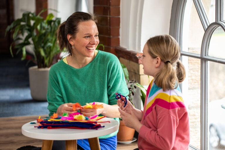 A little chat whilst crafting can be a small but important relational moment in play therapy.